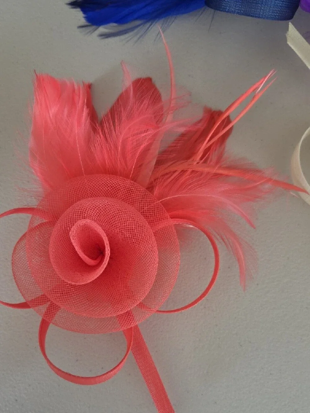 Colorful Feathered Fascinator Hat - Assorted Colors